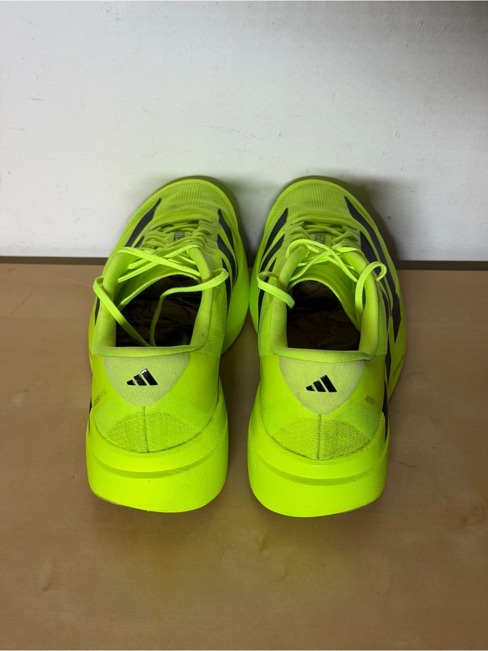 adidas Adizero Evo SL Lucid Lemon Neon Yellow Black Sneakers JR3416 Men's Sz 11 - Picture 4 of 8